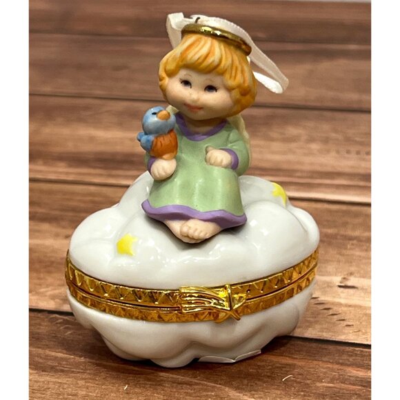 HALLMARK ORNAMENT QX6877 LITTLE CLOUD KEEPER PORCELAIN BY TAMMY HADDIX ANGEL - Picture 1 of 11